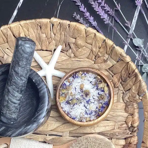 lavender chamomile bath salts essential oils epsom salt dead sea salts