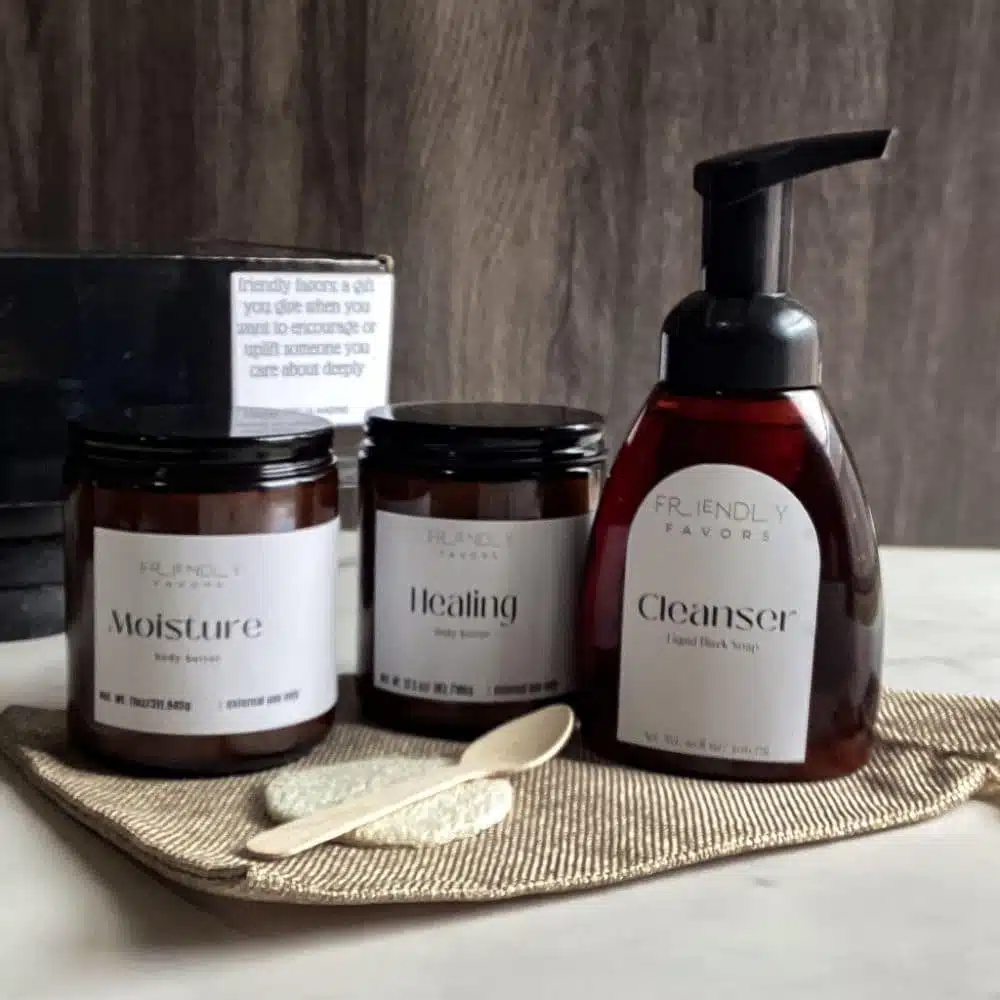 skin healing kit body butter black soap cleanser